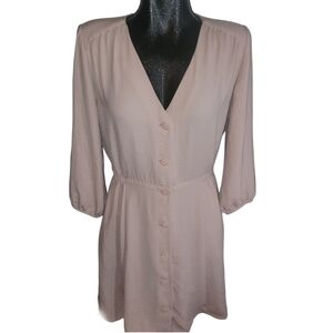 Black Tape Light Pink Button Up Dress M